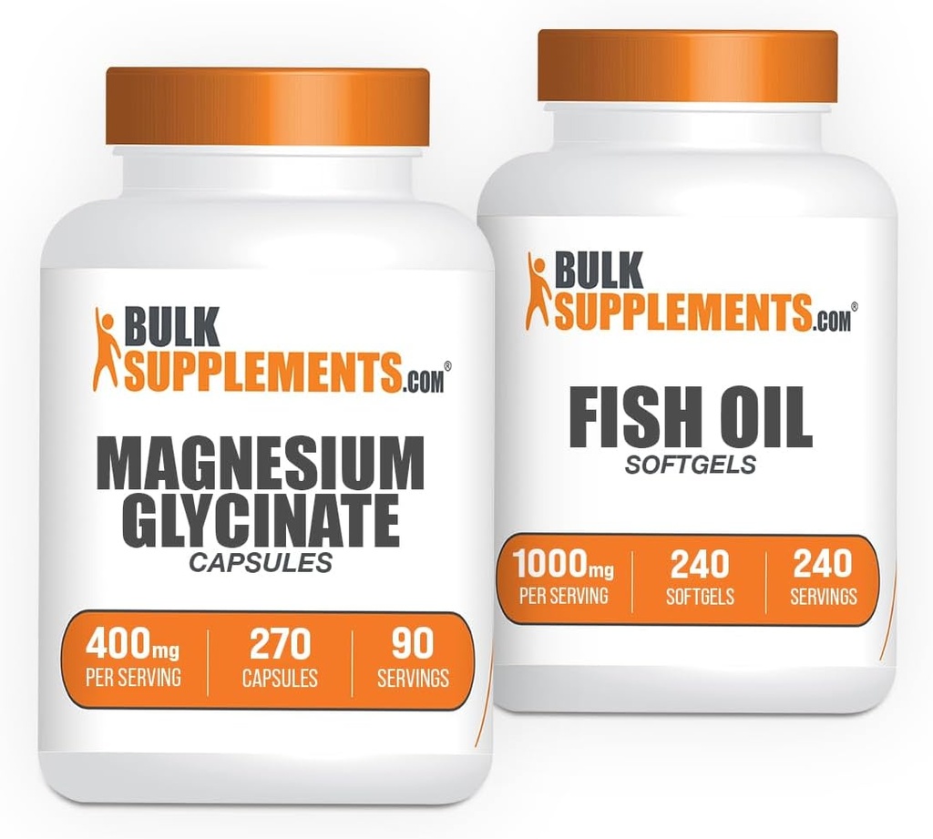 מגנזיום Glycinate קפסולות 240ct + שמן דגים Softgels 240ct Bundle