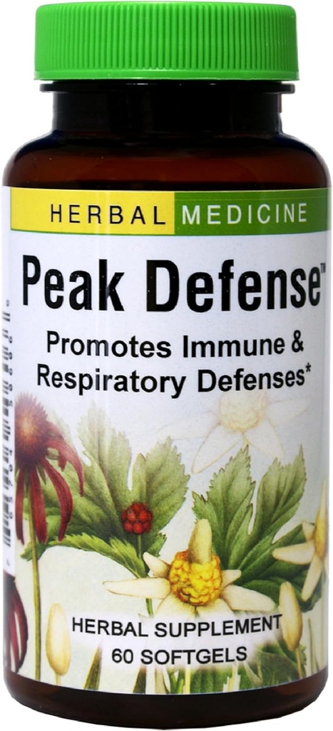 Herbs Etc. Peak Defense - Support a Healthy Respiratory System - Herbal Supplement to Support Immune Health - Vitality Support Supplement for Adults - Gluten-Free - 60 Softgels (60 Servings)