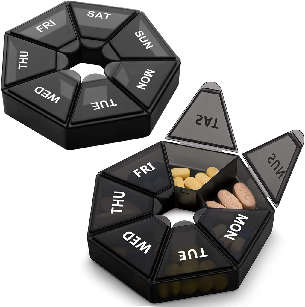 2PCS Weekly Pill מארגנים 7 ימים גדול גלולות Box מארגנת מקרה יומי עבור ויטמין שמן דגים גלולות תוספת Arthritis ידידותית