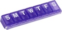 EZY DOSE Weekly (7-Day) Pill Planner, Medicine Case, הויטמין מארגנת Box, השוואת מנעולים גדולים לתרופות מרשם מאובטחות ומניעה ספלת תאונות, סגול