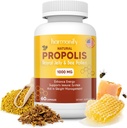 Bee Pollen Propolis רויאל Jelly לחלץ עם Carob, Pure Immune תמיכה תוספת, Gluten-Free, Vegetarian קפסולות, 1000 מ"ג