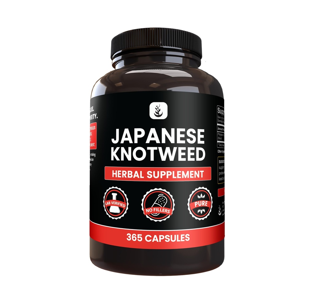 UnIGINAL INGREDIENTS היפנית Knotweed (365 קפסולות) No Magnesium Or Rice Fillers, Always Pure, מעבדה מאומתת