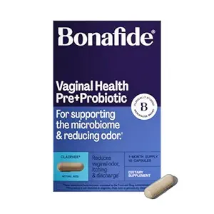 Bonafide Clairvee Vaginal Probiotic for Relief מ Odor, Itching & Discharge, 1-Month אספקה (15 קפסולות)