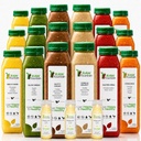 3 ימים חלבון ג'וש ניקוי על ידי Raw, All Natural Raw Detox ניקויse, Cold Pressed פירות, ירקות, וניל ושוקולד פלאמור, Tasty and Energyzing, 18 בקבוקים 12oz, 3 ג'ינג'ר יורה