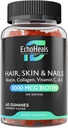 שיער, Skin & Nail Gummies | Biotin Collagen ויטמין C & E תוסף | 3000mcg Biotin | Raspberry Flavored | 60 חניכיים