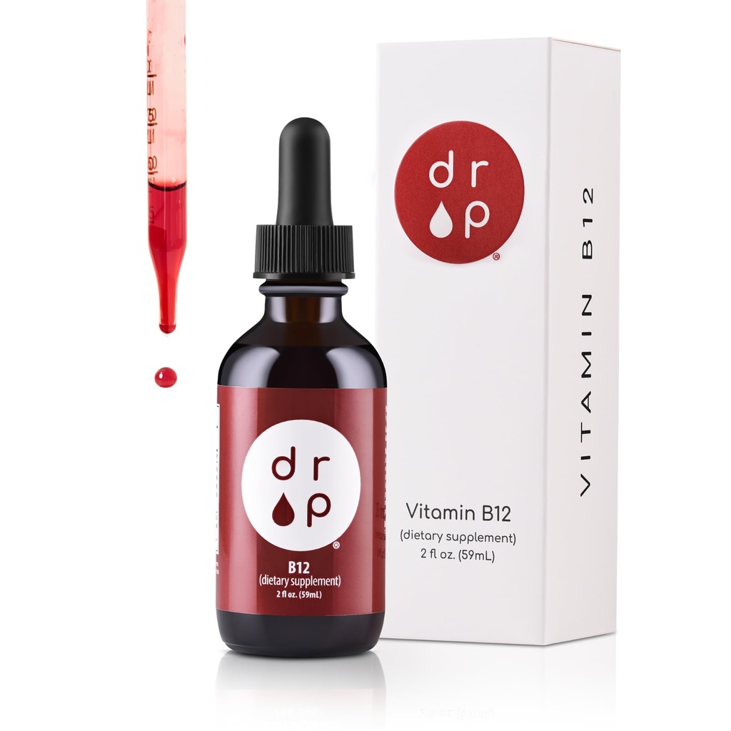 ויטמין B12 2500 mcg 2 oz נוזל טיפות לייצור אנרגיה, מערכת העצבים של מערכת העצבים - No artificial Preservatives, non-GMO, Gluten Free, טבעוני-ידידותי