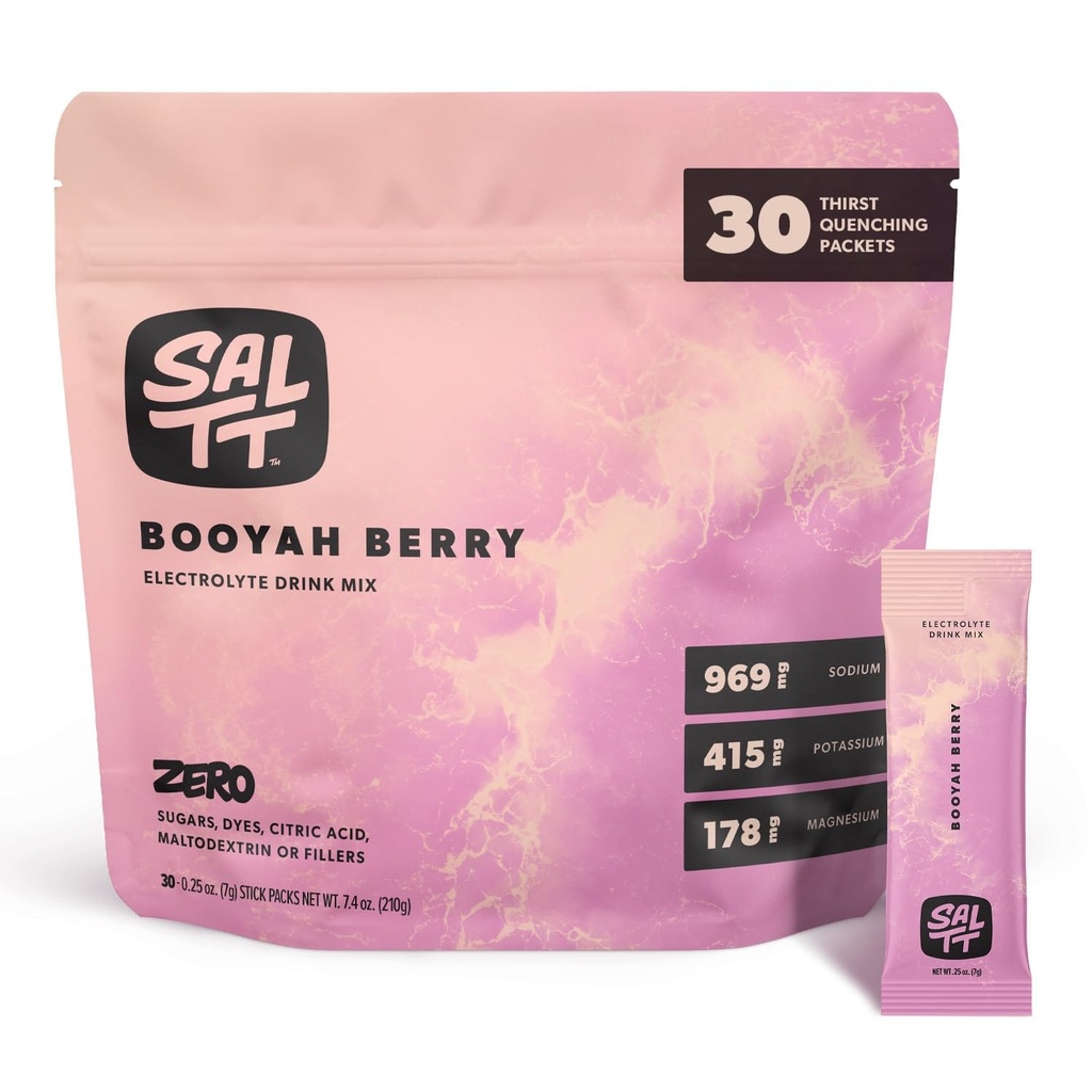 SALTT Electrolytes אבקת פלאדורד - Booyah Brad - 30 hydrotion Packets - Magnesium, Potassium, Sodium, Trace מינרליםs - Zero Sugar & Gluten Free - Travel Essentials
