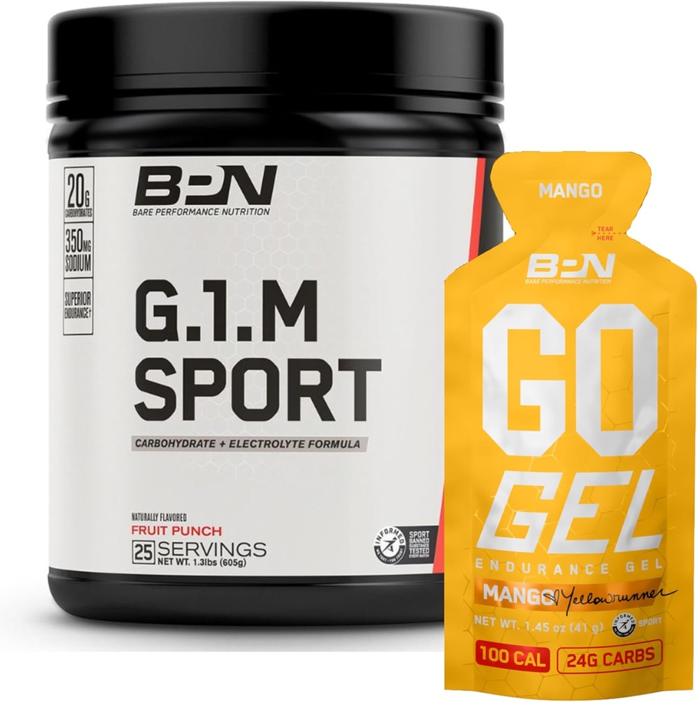 BARE PERFORMANCE NUTRITION BPN G.1.M. Sport Endurance Fuel & Go Gel Endurance גל מנגו Bundle