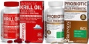 ברוונסון פרוביוטיקה 50 מיליארד CFU + Prebiotic עם Apple Polyphenols & Pineapple פירות אקסטרcאנטארקטי שמן קריל 1000 מ"ג עם אומגה 3 EPA DHA