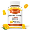 Acetyl L-Carnitine Gummies, L-Carnitine תוסף לנשים וגברים, תוספי תזונה עבור Boost Energy, Immunity & Brain Health, טבעוני, Non-GMO, מנגו פלפור, 60 הרוזן