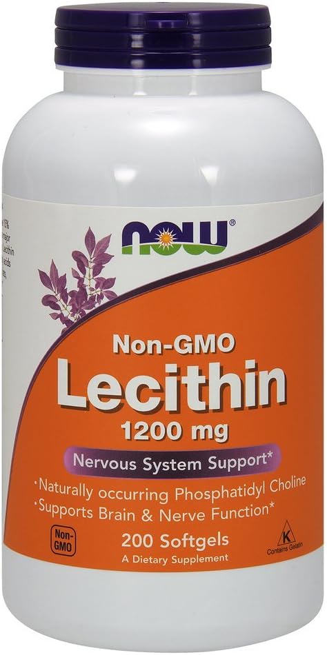 Now Foods Lecithin 19 Grain, 1200 מ"ג 200 Softgel