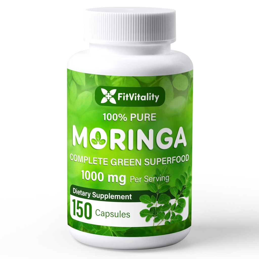 מורגינגה קפסולות: 150 קפסולות: Moringa Oleifera -10,000 מ"ג 100% טהור וטבעי - non-GMO ו- Gluten Free Supplement