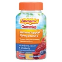 Emergen-C 750 מ"ג ויטמין C חניכיים למבוגרים, Immune Support Gummies, Gluten Free, Strawberry, לימון ו Blueberry Flavors - 45 הרוזן