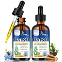 ים אורגני Mosss Drops, 11 ב 1 Black Seed Oil & Irish Liquid Sea Mosss Gel Ashwagandha Burdock Root, Spirulina, Bladderwrack, Elderberry for Digestion, Immunity, Skin Health, Non-GMO - 4 Fl Oz Oz Oz Oz Oz