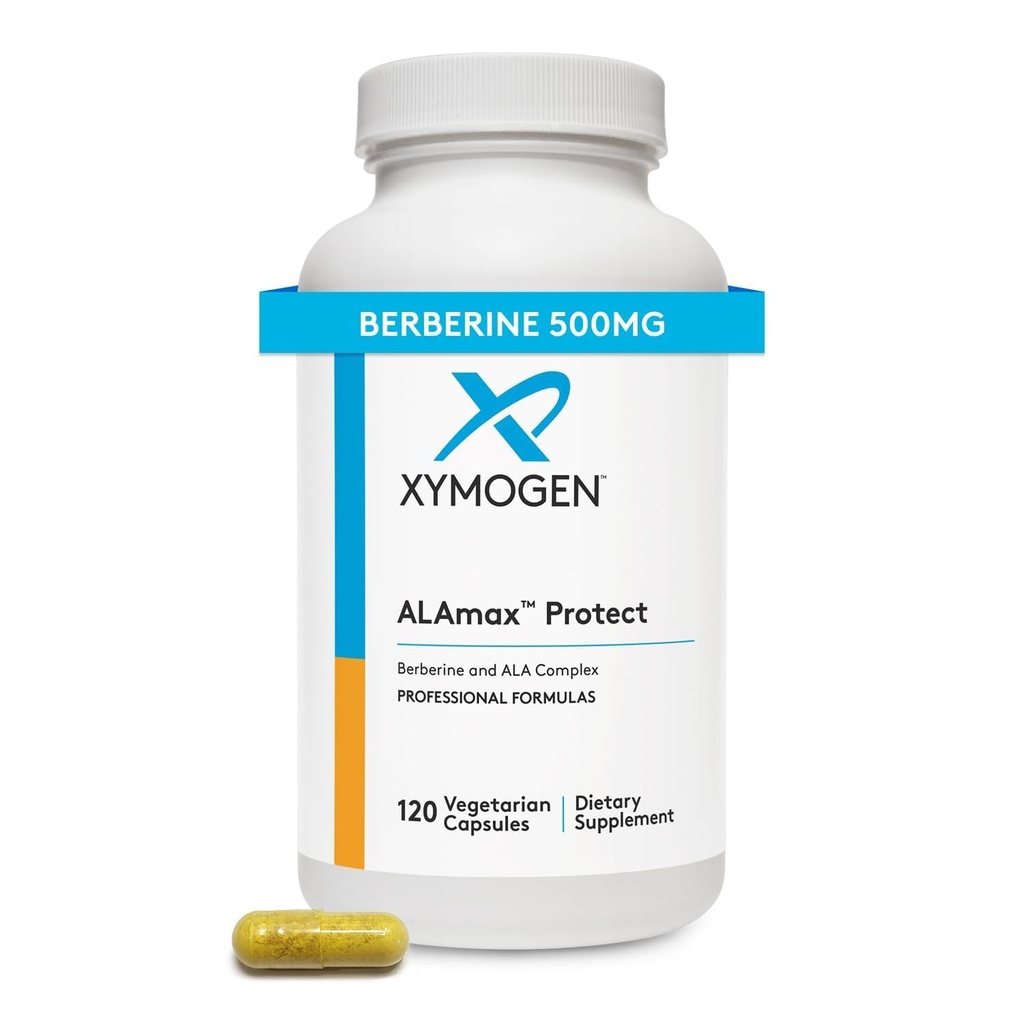 XYMOgen ALAmax Protect - Berberine ו-ALA תוסף מורכב - Alpha-Lipoic Acid עם Berberine HCI + Biotin כדי לעזור לתמוך Cardiometabolic בריאות (120 קפסולות)