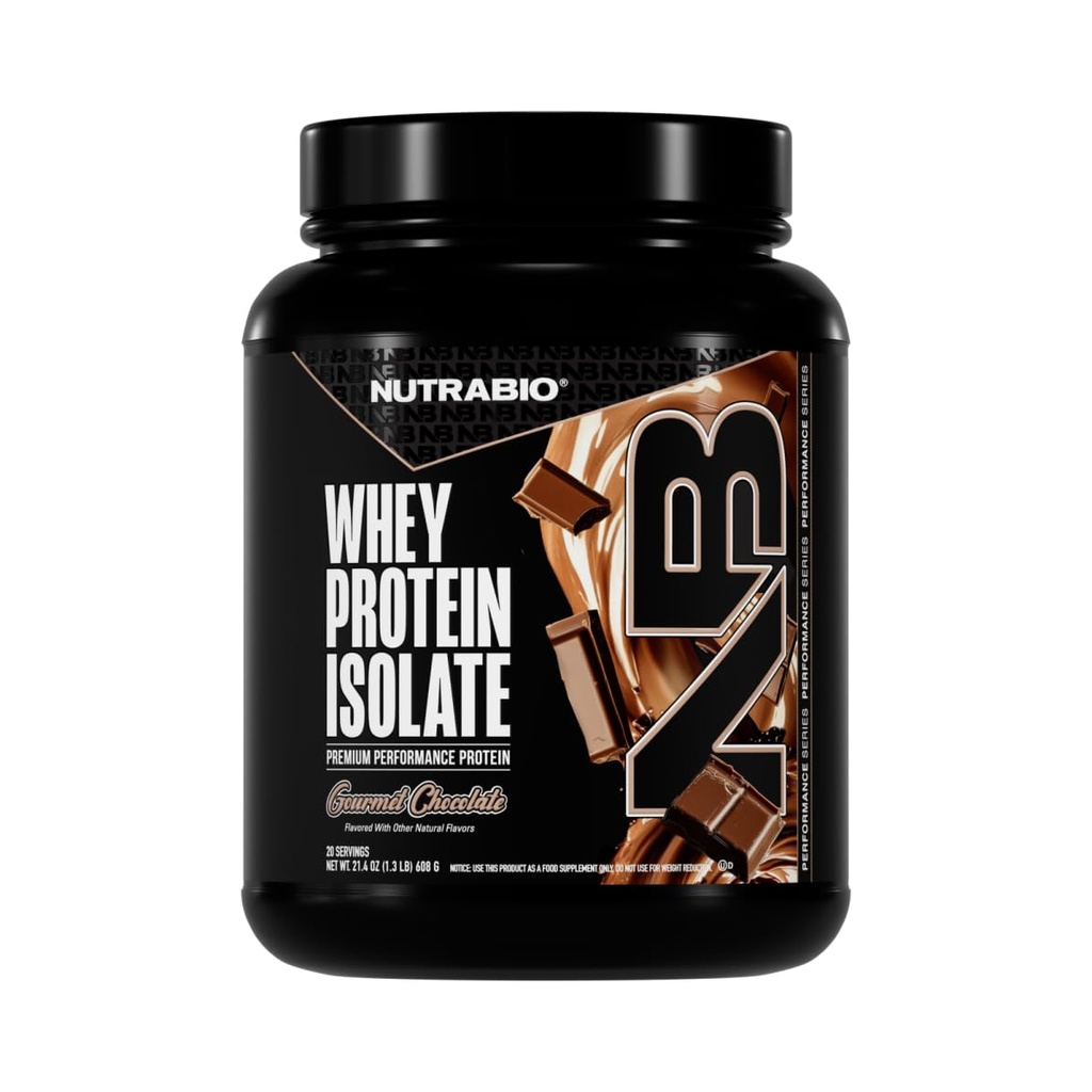 NutraBio 100% חלבון Whey חלבון Isolate אבקת חלבון, 25g חלבון עם פרופיל מלא Amino Acid, non-GMO, Soy & Gluten Free, Low Calorie Whey חלבון אבקת, שוקולד Gourmet, 2 Lbs Lbs