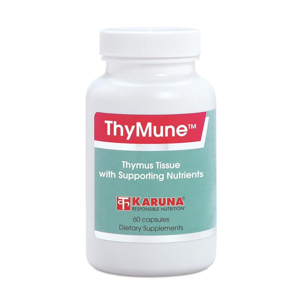 Karuna ThyMune 60 קפסולות | 400 מ"ג Thymus Tissue, 40 מ"ג Echinacea לחלץ, 25 מ"ג bioflavonoids | A, C, E, אבץ, Copper | ייחודי Thymus תומך המורכבות
