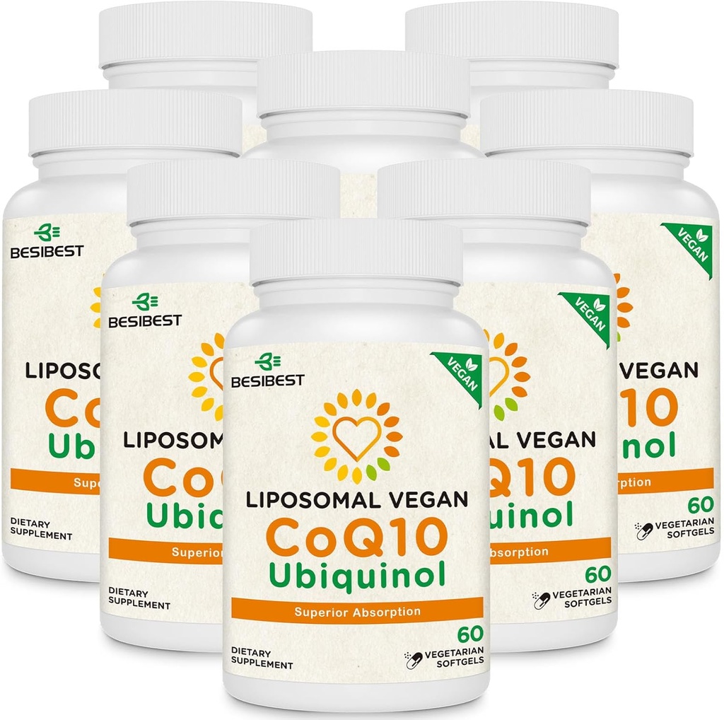 1000 מ"ג Liposomal CoQ10 Ubiquinol, 480 טבעוני Softgels, High Absorption Ubiquinol CoQ10 תוסף, Active Antioxidant Form של Coenzyme Q10 for Heart and Energy Production