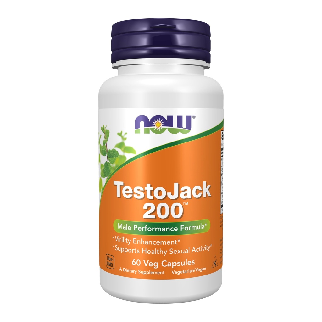 תוספי מזון עכשיו, TestoJackTM 200 עם טונגקאט עלי, Tribulus, Maca ו Hory Goat Weed, 60 ואג קפסולות