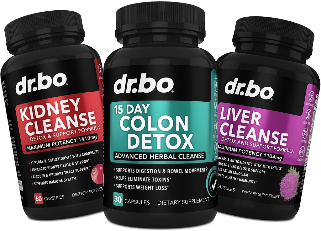 קולון, Kidney & Liver Cleanse Detox תמיכה תוסף - 15 יום Intestinal ניקוי גלולות & Probiotic for Bloating & Daily Constipation - Help Bladder Control, Urinary Tract & Gallbladder Health Health