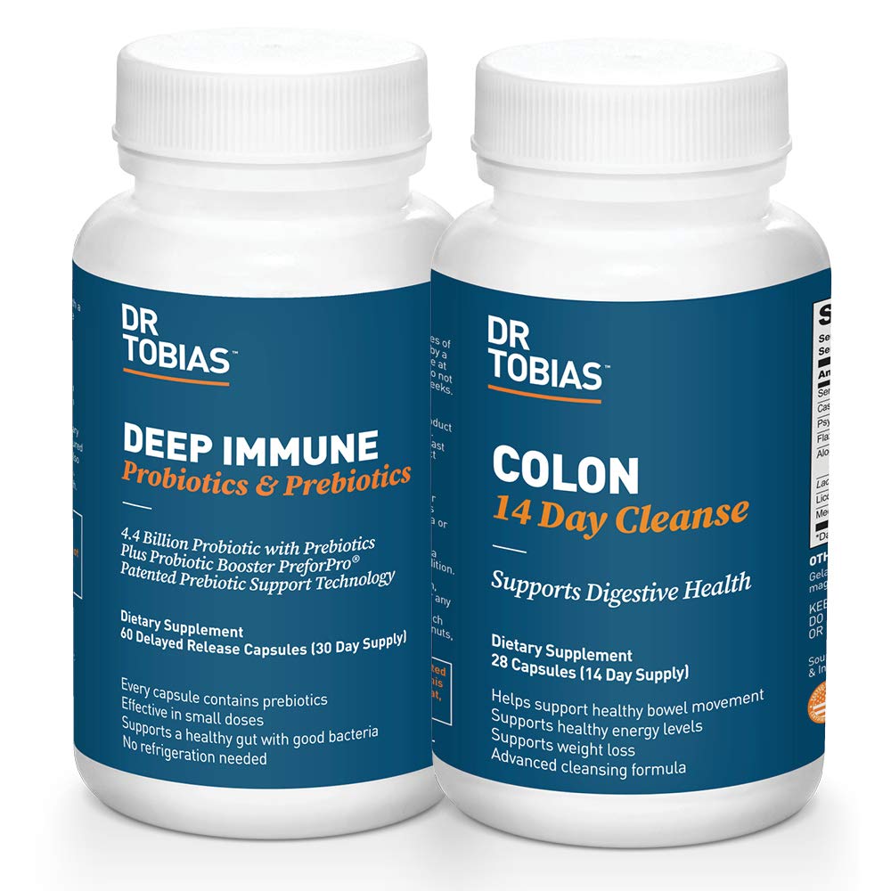 Dr. Tobias Digeststarter Bundle עם קולון 14 יום ניקוי ו Deep Immune Probiotics & Prebiotics