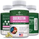 TRUTHICS Quercetin עם Bromelain ו- Zinc 1050 מ"ג - Premium Zinc Quercetin תוספי Immune, Respiratory & Seasonal Support - Non-GMO, Gluten Free - 60 ווג'י קפסולות