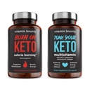 ויטמין Bounty Tune Your Keto ו Burn על Keto Bundle - Keto Multivitamin, Calorie Burning for Women and Men, Premium Raspberry Ketones, תמיכה באנרגיה - Bundle 60 קפסולה כל אחת