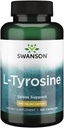 Swanson L-Tyrosine - Amino Acid תוספת קידום תמיכה מתח, פונקציונליות קוגניטיבית וקלילות נפשית - מסייע תמיכה הכוללת בריאות המוח - (100 קפסולות, 500 מ"ג כל אחד)