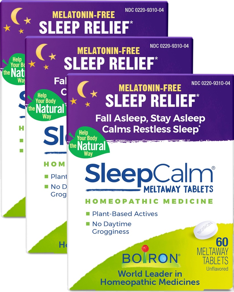 Boiron SleepCalm Sleep Aid for Deep, Relaxing, Restful Nighttime Sleep - Melatonin-Free and Non Habit-Forming - טבליות בלתי פתורות - 180