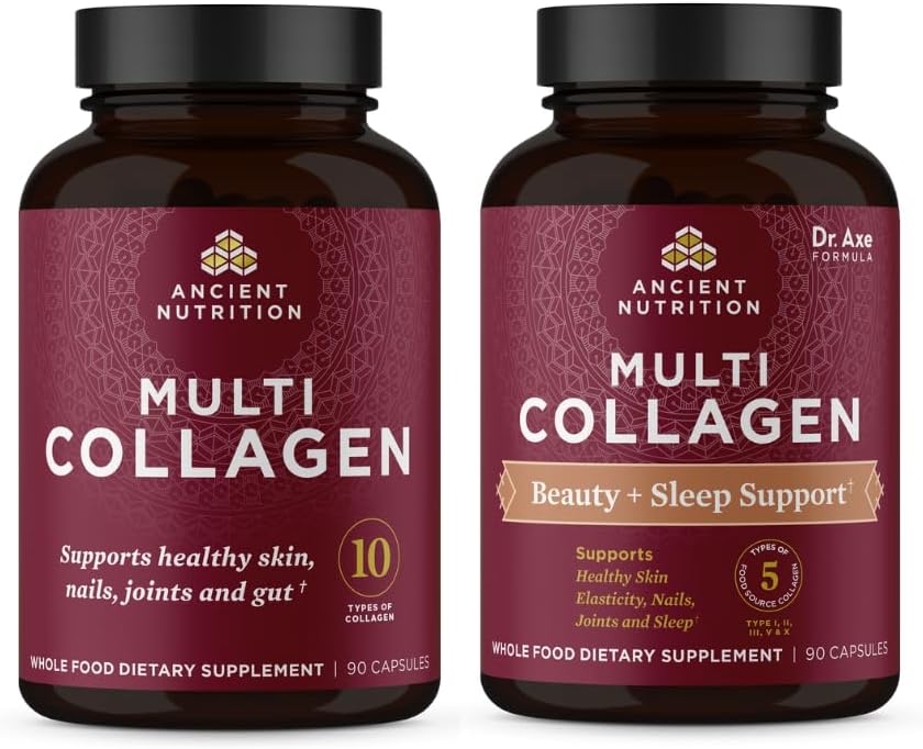 קפסולות עתיקות של Multi Collagen, 90 Count + Multi Collagen כמוסות, Beauty & Sleep, 90 Count