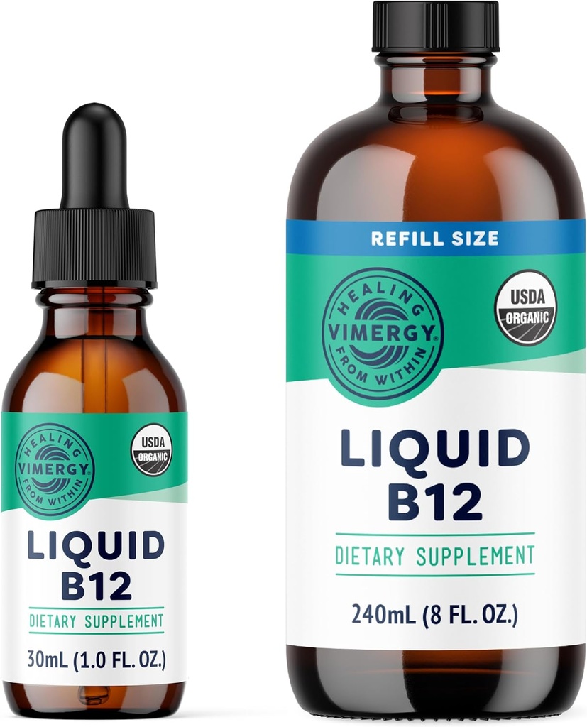 Vimergy נוזל B12 (30 מ"ל) ונוזל B12 Refill (240 mL)