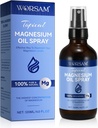 שמן מגנזיום לרגליים (4 oz), Magnesium Spray, 100% טהור אורגני מגנזיום שמן Chloride שמן זכוכית בקבוק, Topical Magnesium Spray שמן עבור רגליים, קל לשימוש 120 מ"ל