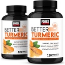 עבור FACTOR Better Turmeric 2Pack תמיכה משותפת תוסף hydroCurc Turmeric Curcumin עם Black Pepper, תמיכה משותפת כוח קליני, 240 טבליות, White Packaging