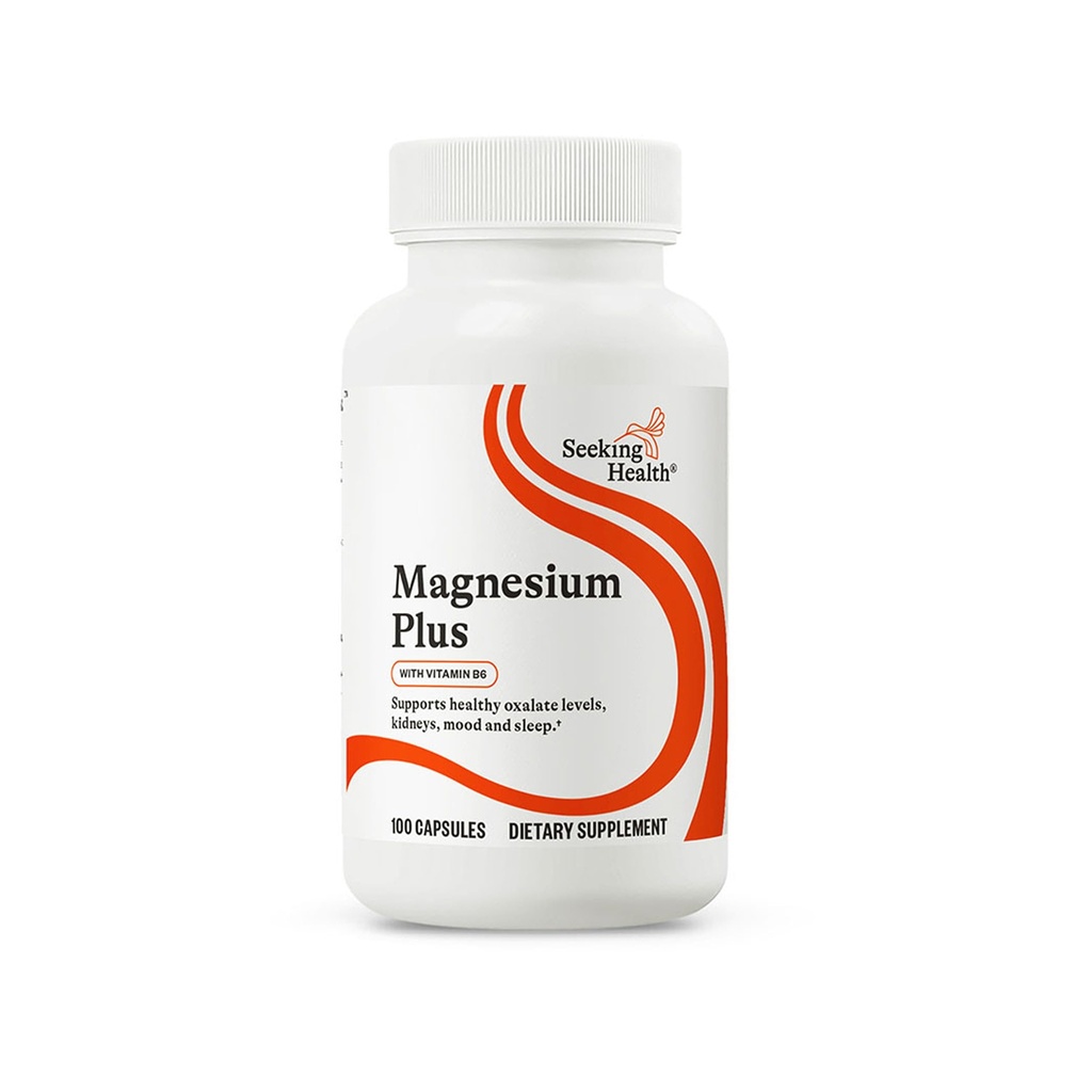 מחפש בריאות Magnesium Plus - פורמולה עם ויטמין B6 - מגנזיום Malate & Glycinate תוספת לתמיכה בריאות העצם, שינה ורגשות של Calm - 100 קפסולות
