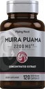 Piping Rock Muira Puama Root לחלץ 2200 מ"ג | 120 קפסולות | לגברים ונשים | Non GMO, Gluten Free Supplement