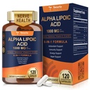 Totaria Alpha Lipoic Acid 1000 מ"ג - ALA תוסף Antioxidant לתמיכה נוירופתיה בריאות עצבית, Liver Detox, Antioxidant, Metabolism and Cell Energy, Anti-Aging - non-GMO, Gluten Free, Vegan Safe Safe