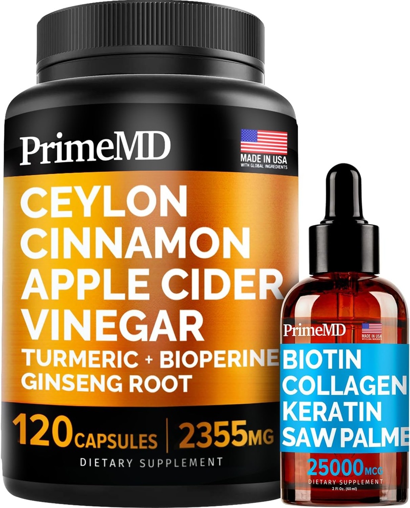 4in-1 נוזל biotin Collagen Keratin Saw Palmetto טיפות (2 fl oz - 1 Pack) ו 5in-1 Ceylon Cinnamon w Turmeric & גינזנג שורש (120ct) Bundle - שיער, עור, ריחות, ו- Immune תמיכה תוספת תוספת תמיכה תוספת תוספת תמיכה תוספת תמיכה תוספת של Immune.