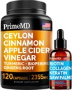 4in-1 נוזל biotin Collagen Keratin Saw Palmetto טיפות (2 fl oz - 1 Pack) ו 5in-1 Ceylon Cinnamon w Turmeric & גינזנג שורש (120ct) Bundle - שיער, עור, ריחות, ו- Immune תמיכה תוספת תוספת תמיכה תוספת תוספת תמיכה תוספת תמיכה תוספת של Immune.