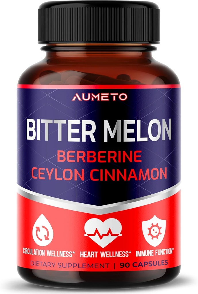 Bitter Melon כמוסות - משופרת עם Berberine Ceylon Cinnamon עבור Circulation Wellness ו Immune function (90 Count (Pack of 1))