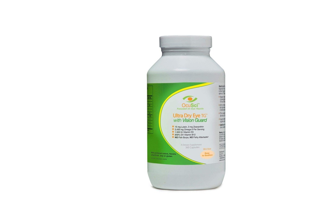 פורמולה לעיניים יבשות - 1700mg Triglyceride אומגה 3 + EPA & DHA, Lutein, Zeaxanthin, B12, D3-60 משרתים (Ultra יבש עין, UDG - 1 חודש חצי גודל)