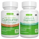 Algae Calcium & Magnesium Complex + High Absorption Curcumin C3 Complex, טבעוני Bundle עבור העצמות, Joints & Recovery מאימון, על ידי Igennus