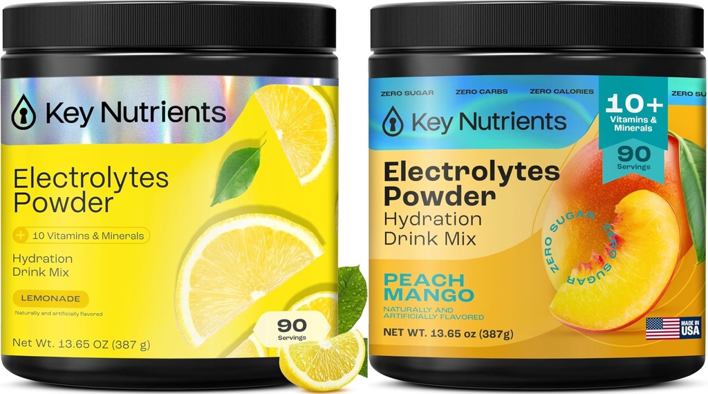 KEY NUTRIENTS אבקת לימונדה 90 משרתים + Peach מנגו 90 משרתים