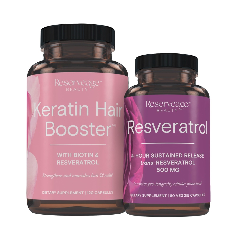 תוספי תזונה צמחית קרטין שיער Booster עם biotin & Resveratrol, שיער וניק צמיחה תוספת, 120 קפסולות (60 משרתים) ו Resveratrol 500 מ"ג, תומך הזדקנות בריאה מערכת החיסון