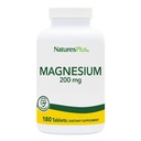 NaturesPlus Magnesium - 200 מ"ג, 180 טבליות - גידול צמחוני, גלוטן חינם - 180 משרתים
