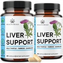 Liverנקה ותיקון פורמולה - Herbal Liver Support Supplement with Milk Thistle Dandelion Root Turmeric, Artichoke Extract for Liver Health - 120 Count
