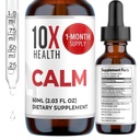 10X בריאות Calm L Theanine נוזל טיפות - 100 מ"ג L 'Theanine טיפות & 100 מ"ג GABA תוספי כדי לתמוך Nerves, Calm & Stress - Natural Flavor 2.03 Fl oz.