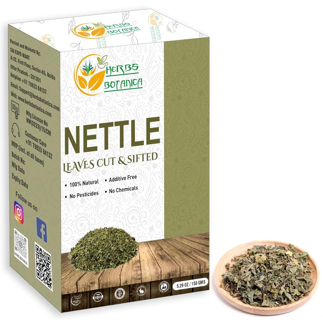 Herbs הבוטני Nettle Leaf for Tea Cut and Sifted for Nourishing Herbal Tea, Smoothies Infusions, Sting Nettle Leaf Ortiga Wellness תוסף טבעוני non GMO 5.29 oz