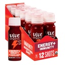 אנרגיה אורגנית Vive Shot + Immune Support, Immune Defense with Ashwagandha, תה ירוק & Caffeine, Gluten Free, Vegan, Energy and Focus, 2 Fl Oz (Pack of 12)