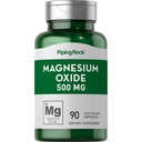 Piping Rock Magnesium Oxide 500 מ"ג קפסולות | 90 Count | Non-GMO, Gluten Free Supplement