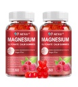 Magnesium Gummies 600 מ"ג ל-Magnesium Glycinate 400 מ"ג ומגנזיום Malate 200 מ"ג, Sugar חינם Magnesium Potassium תוסף עבור Calm Mood, השרירים, העצם והאנרגיה תמיכה, 120 מסטיקנים פטל.